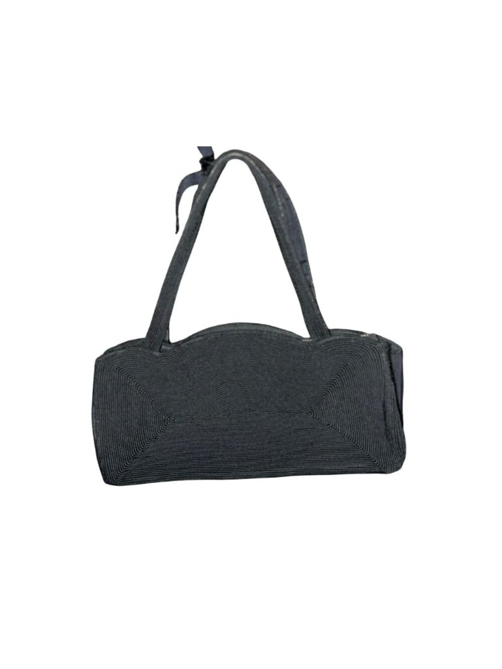 Vintage Corde Black Top Handle Bag Heart Shape Textured Used - Picture 3 of 16